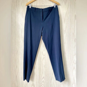 Tahari ASL Pants Womens Sz 10 Navy Tapered Leg Dress Trouser Pockets NWT
